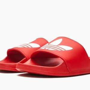 NEW ADIDAS ORIGINALS MEN'S ADILETTE LITE TREFOIL SLIDES ~ SIZE US 10#FU8296  RED